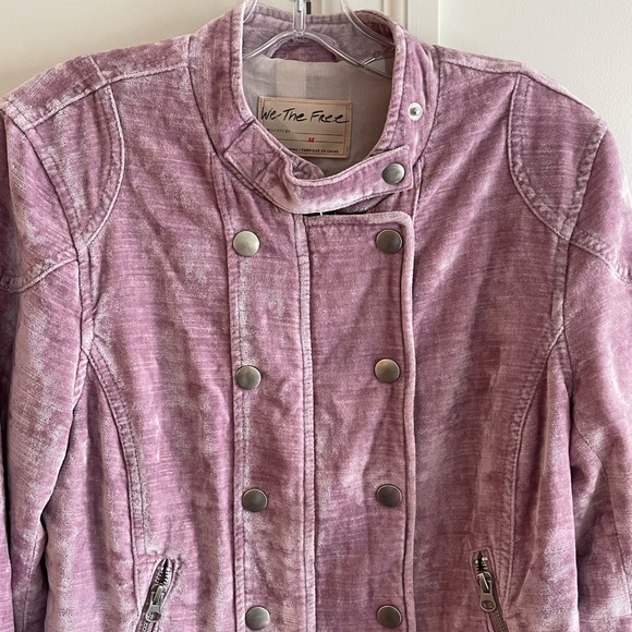 Free People Velvet Jacket - Pink - Medium - like new - Picture 1 of 11